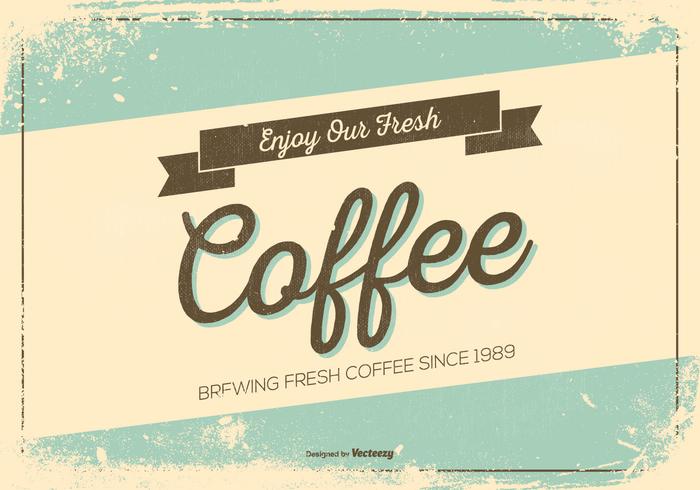 Retro Grunge Stijl Promotie Koffie Affiche vector