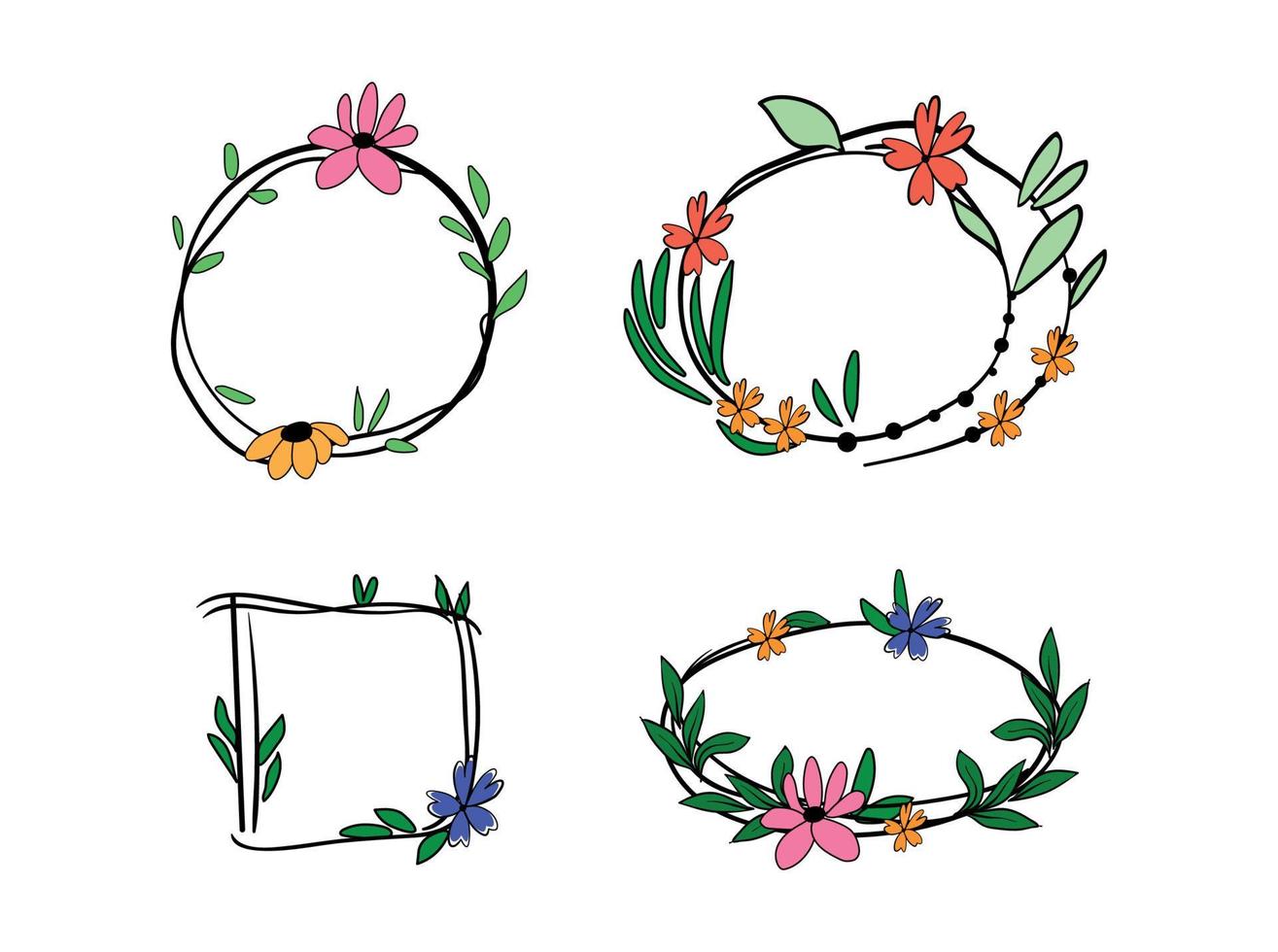 set lijsten met bloemen vector