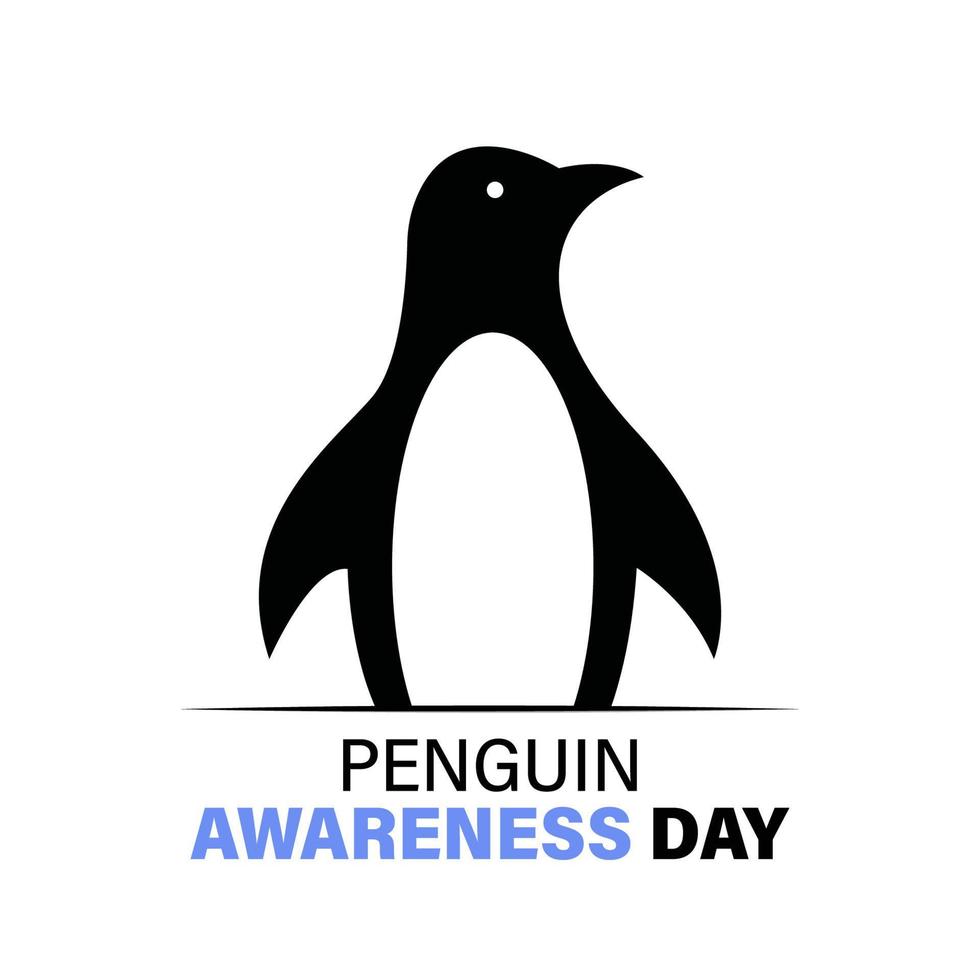 pinguïn bewustzijn dag. vector kaart Aan wit achtergrond