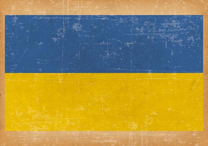 Oude Grunge Vlag van Oekraïne vector