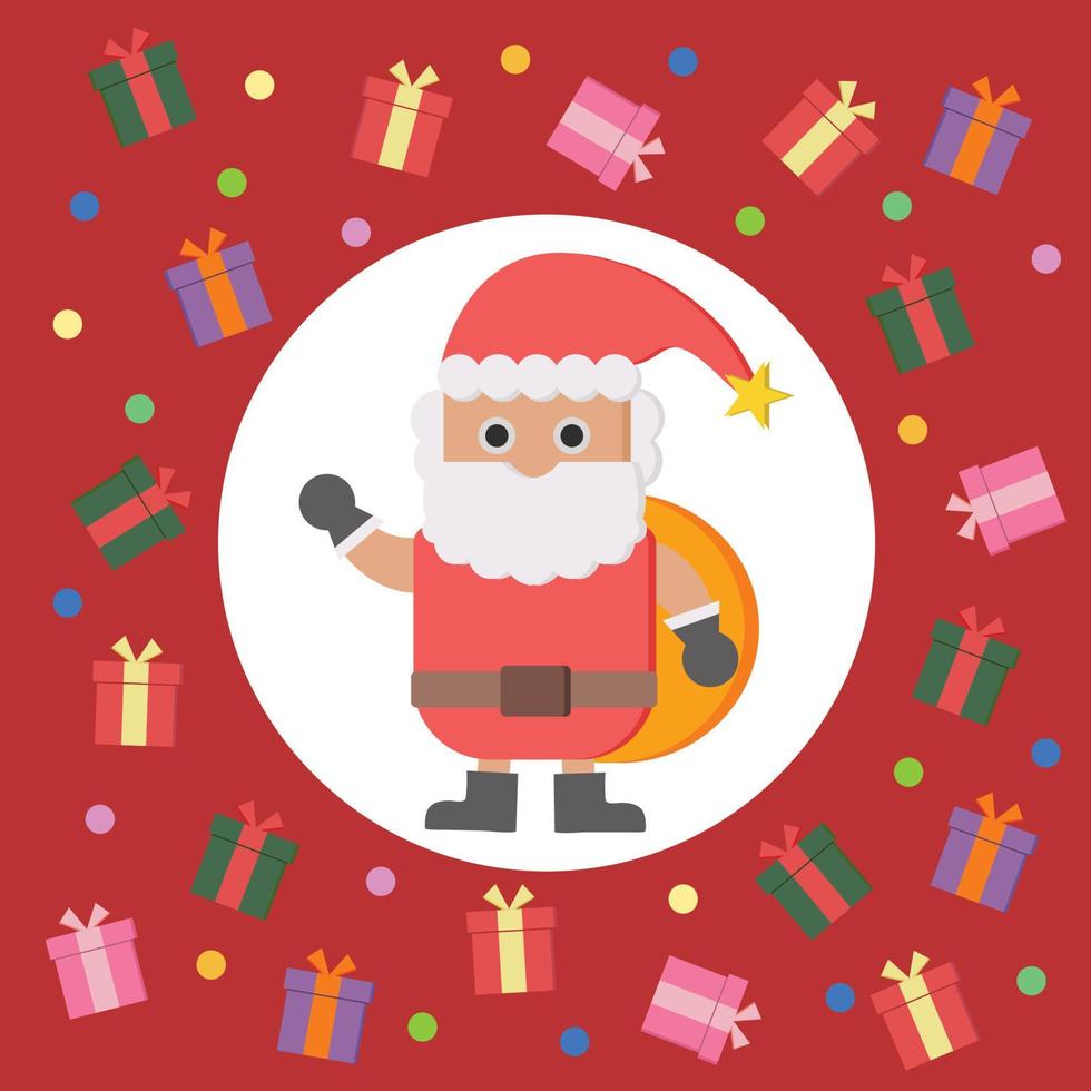 Kerstmis dag rood achtergrond vector blij liefde groep van geschenk doos en de kerstman claus voor boodschappen doen online Kerstmis banier decoratie Kerstmis dag de kerstman claus geschenk doos ontwerp illustratie rood achtergrond.