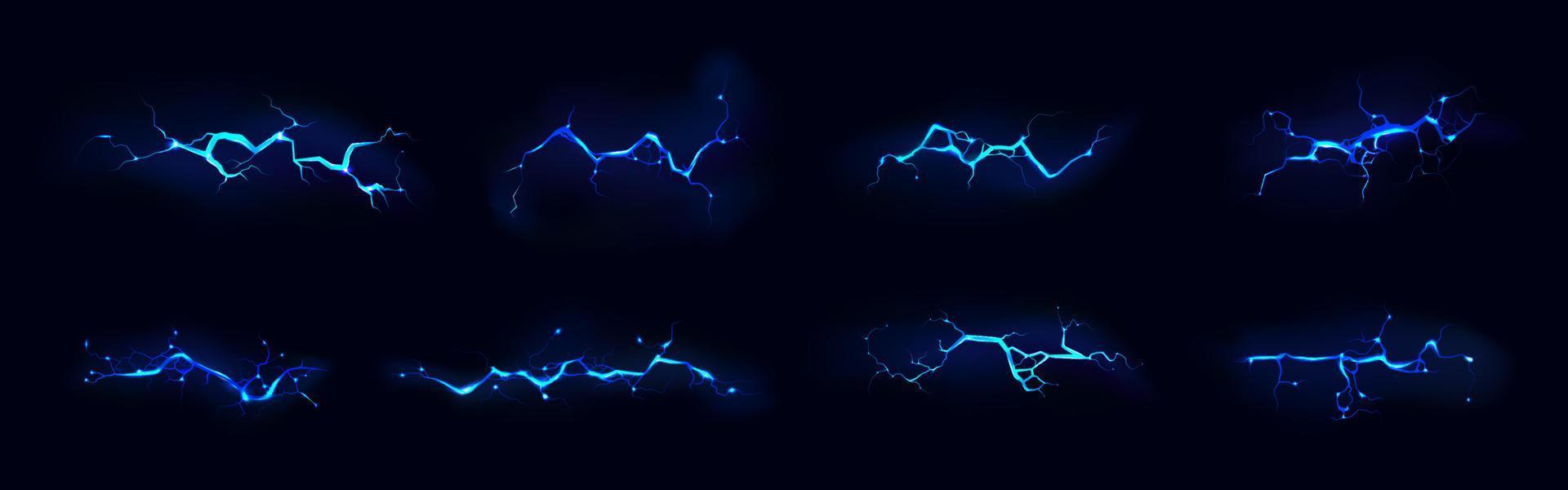 bliksem, elektrisch staking gedurende nacht storm reeks vector