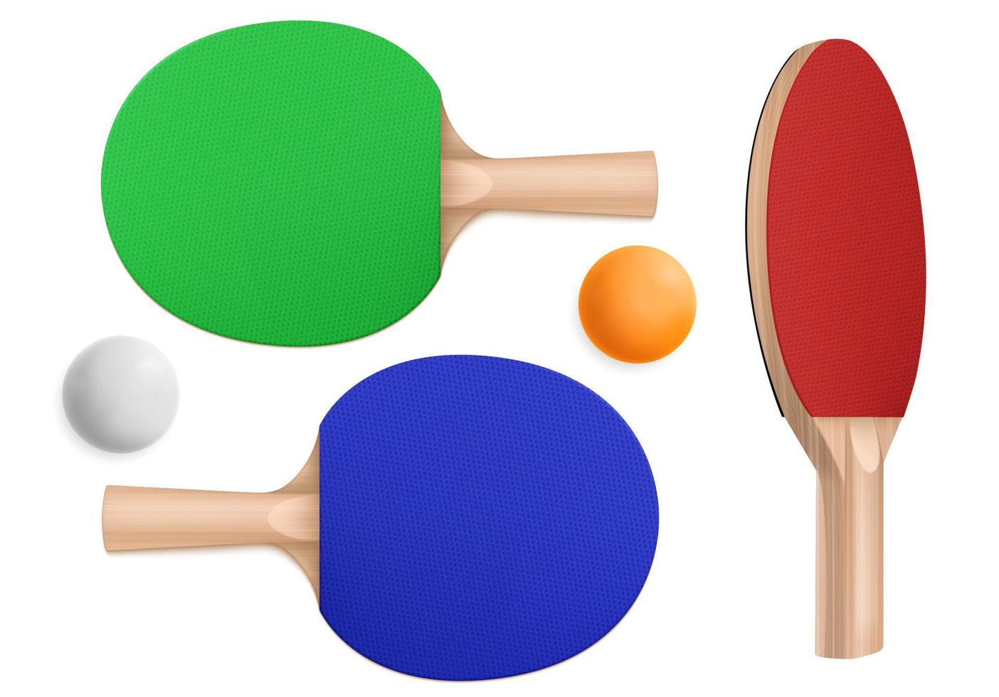 houten rackets en ballen voor tafel tennis vector
