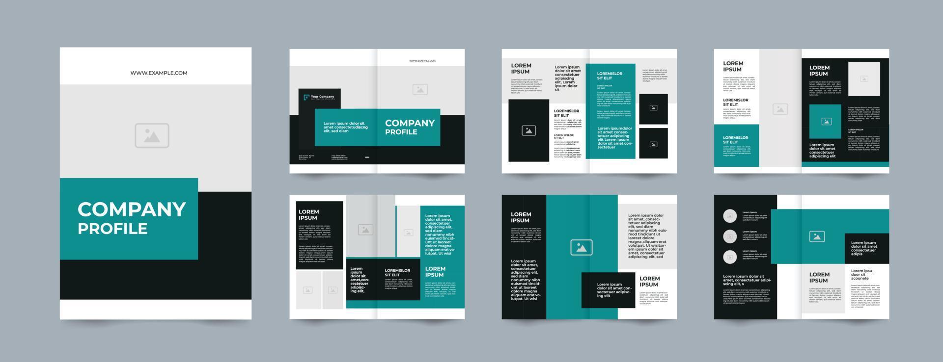 creatief minimaal bedrijf voorstel sjabloon of bedrijf profiel brochure, meerdere pagina's bedrijf brochure ontwerp en project voorstel lay-out vector