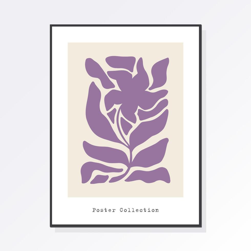 modieus matisse botanisch muur kunst met bloemen patronen in pastel kleuren, boho decor, minimalistische kunst, illustratie, poster, ansichtkaart. verzameling voor decoratie. reeks van abstract mode creativiteit. vector