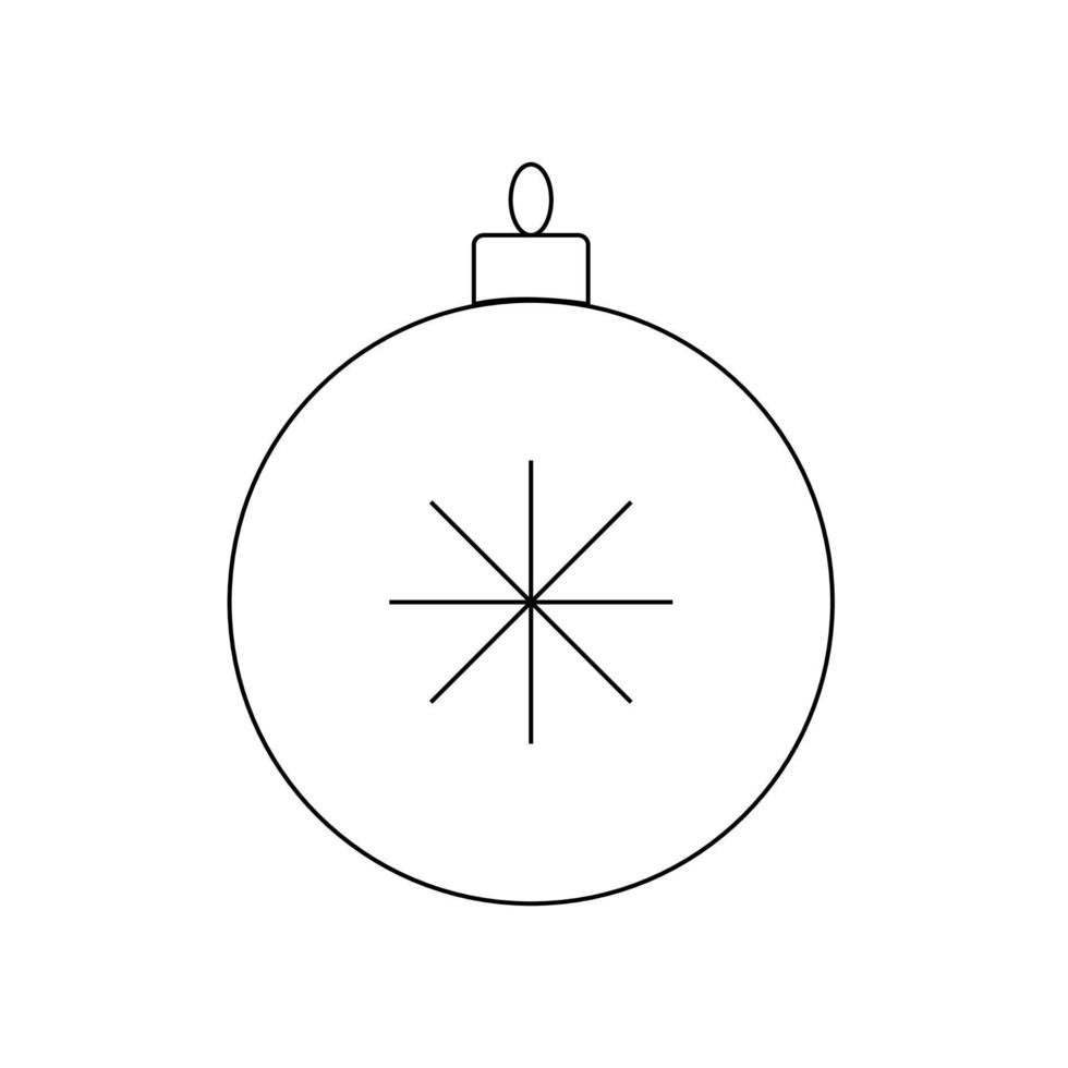 schets van een Kerstmis bal Aan een wit achtergrond vector