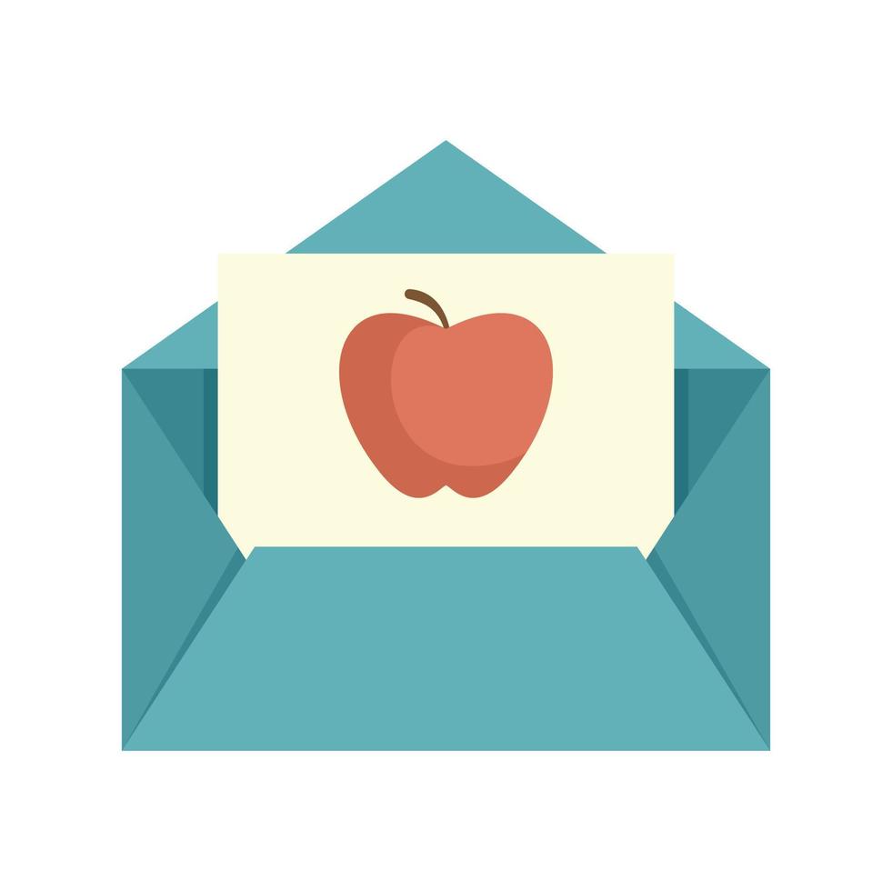 envelop rood appel Newton dag icoon vlak geïsoleerd vector