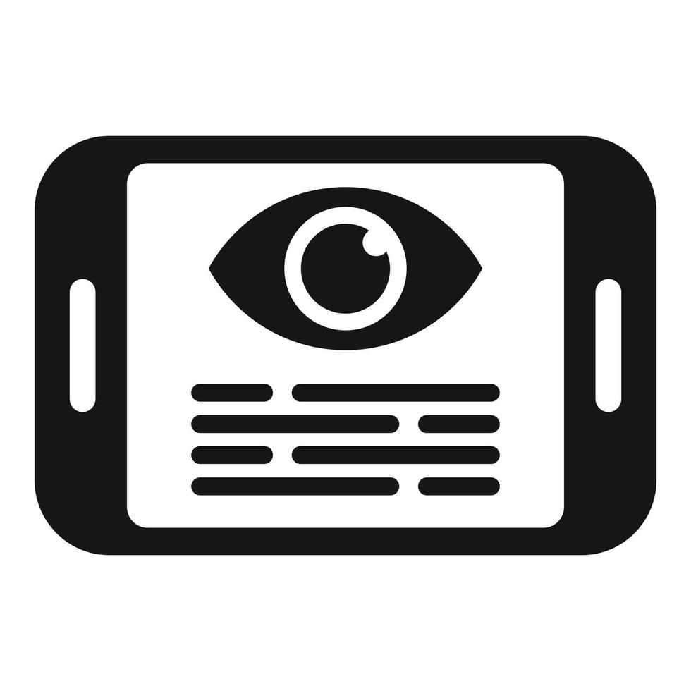tablet oog test icoon gemakkelijk vector. Gezondheid kliniek vector
