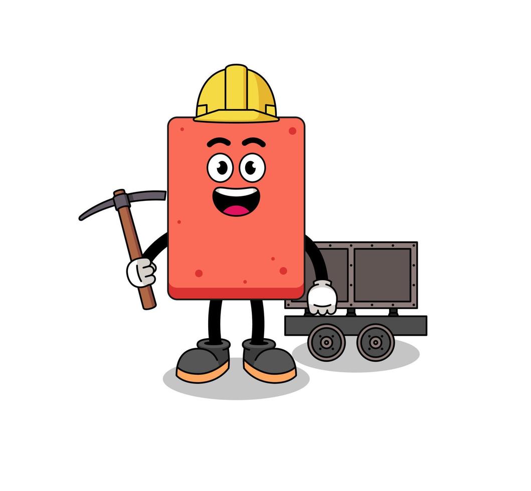 mascotte illustratie van steen mijnwerker vector