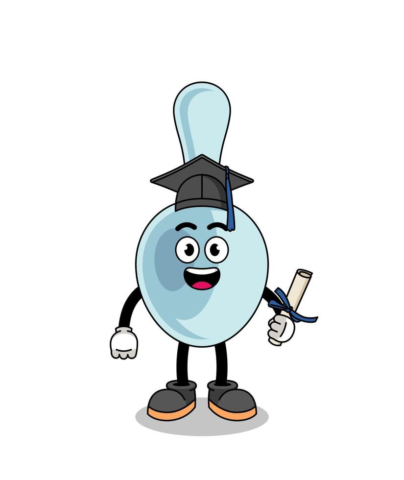 lepel mascotte met diploma uitreiking houding vector