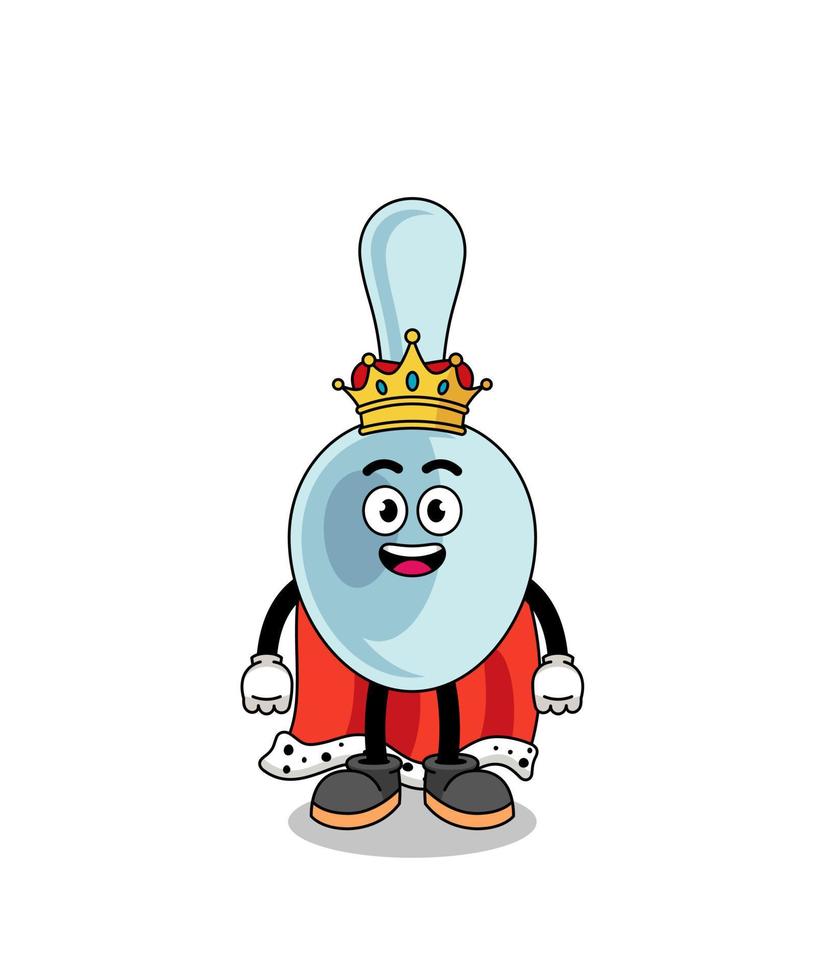 mascotte illustratie van lepel koning vector