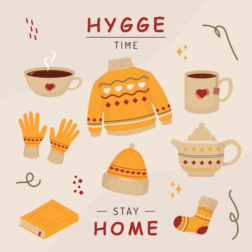 hygge illustratie verzameling vector