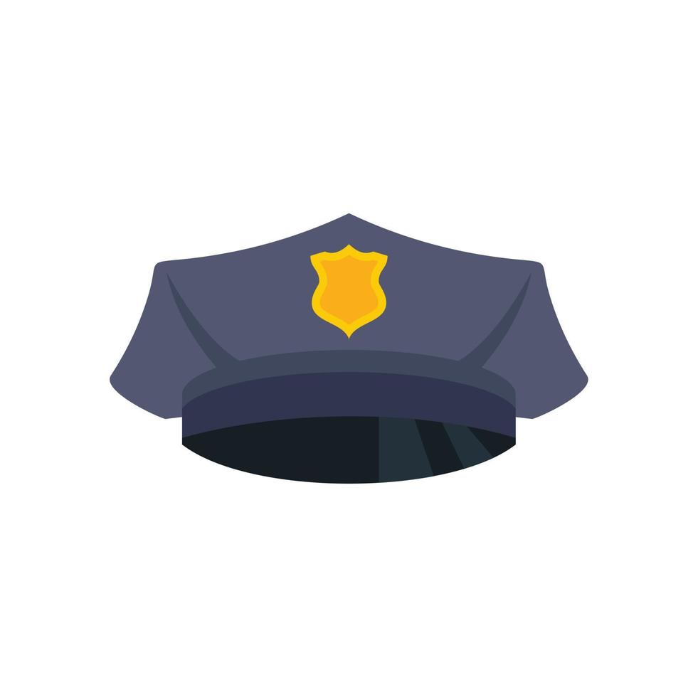 Politie officier pet icoon vlak geïsoleerd vector
