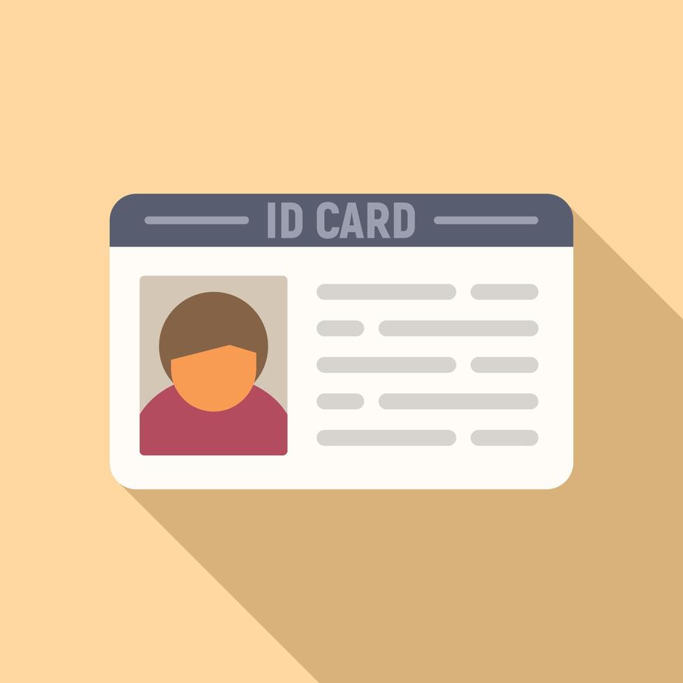persoon ID kaart kaart icoon vlak vector. insigne toegang vector