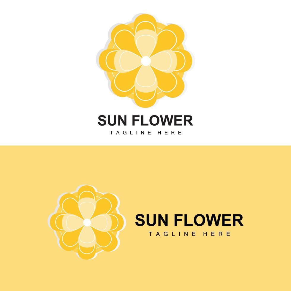 zonnebloem logo ontwerp, sier- fabriek tuin fabriek icoon vector, bedrijf Product merk vector