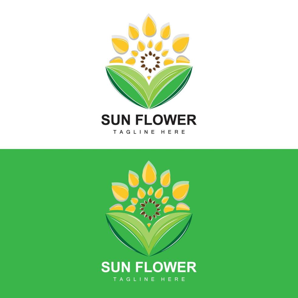 zonnebloem logo ontwerp, sier- fabriek tuin fabriek icoon vector, bedrijf Product merk vector