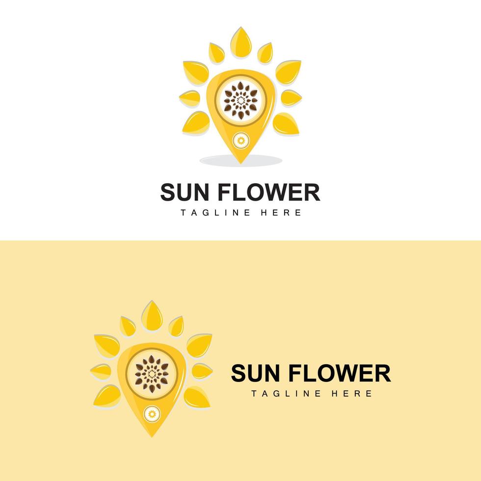 zonnebloem logo ontwerp, sier- fabriek tuin fabriek icoon vector, bedrijf Product merk vector