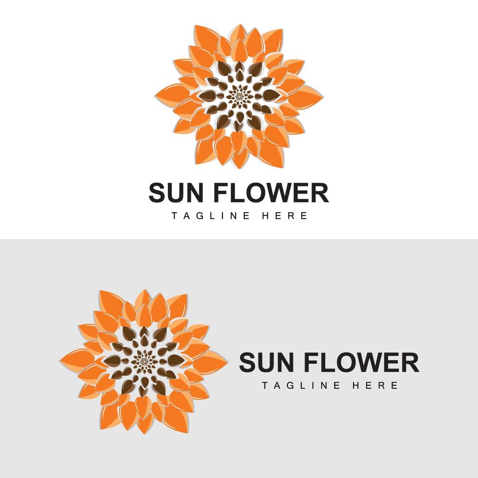 zonnebloem logo ontwerp, sier- fabriek tuin fabriek icoon vector, bedrijf Product merk vector