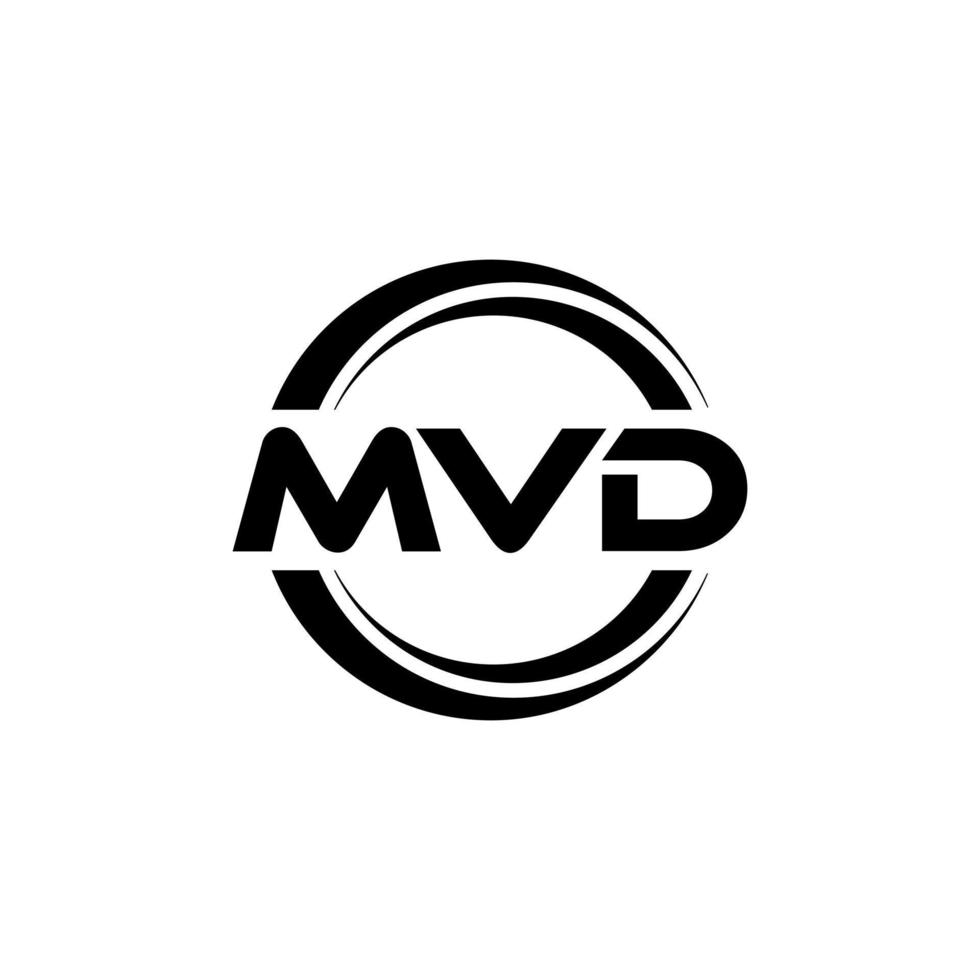 mvd brief logo ontwerp in illustratie. vector logo, schoonschrift ontwerpen voor logo, poster, uitnodiging, enz.