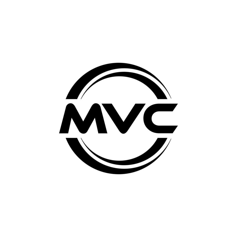 mvc brief logo ontwerp in illustratie. vector logo, schoonschrift ontwerpen voor logo, poster, uitnodiging, enz.