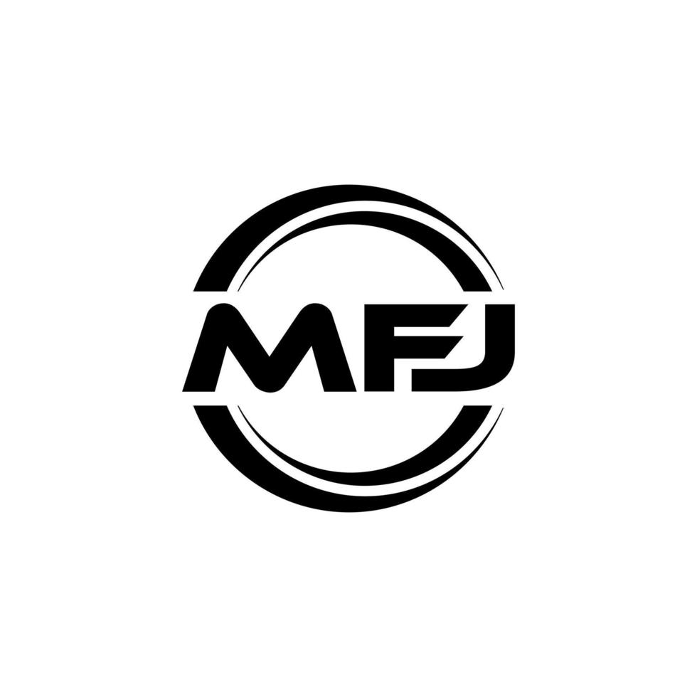 mfj brief logo ontwerp in illustratie. vector logo, schoonschrift ontwerpen voor logo, poster, uitnodiging, enz.