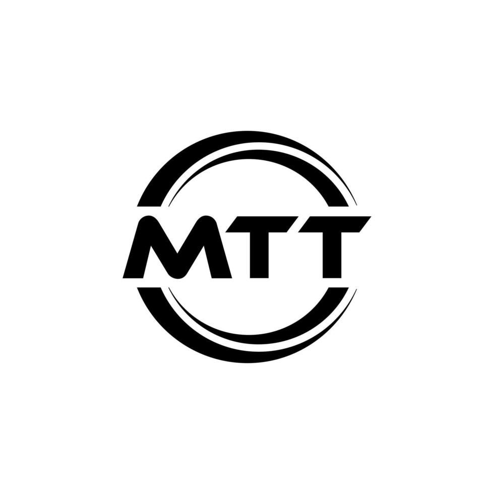 mtt brief logo ontwerp in illustratie. vector logo, schoonschrift ontwerpen voor logo, poster, uitnodiging, enz.