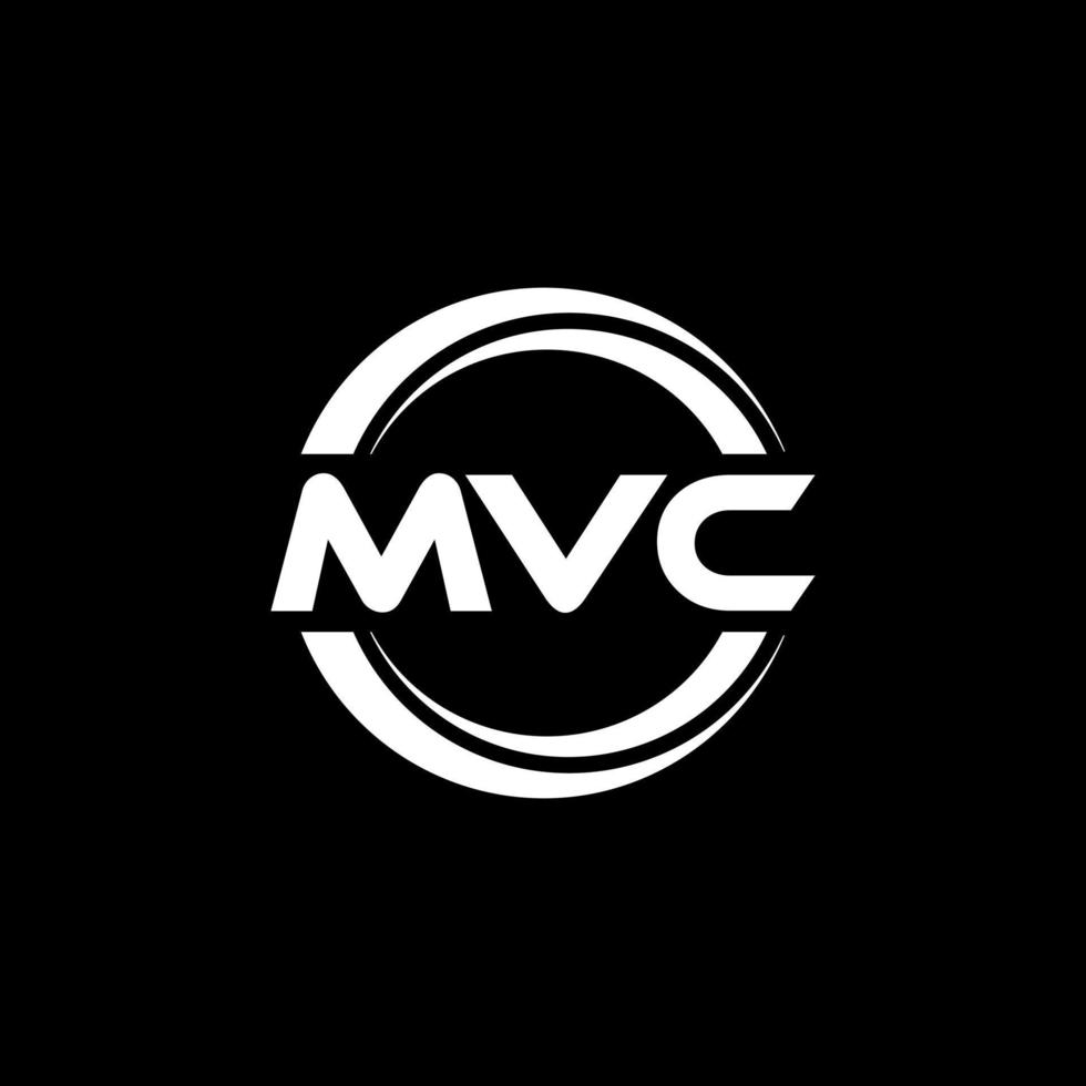 mvc brief logo ontwerp in illustratie. vector logo, schoonschrift ontwerpen voor logo, poster, uitnodiging, enz.