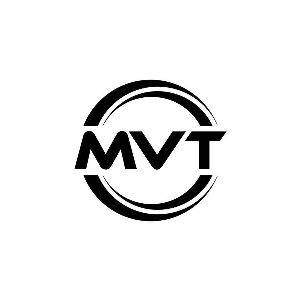 mvt brief logo ontwerp in illustratie. vector logo, schoonschrift ontwerpen voor logo, poster, uitnodiging, enz.