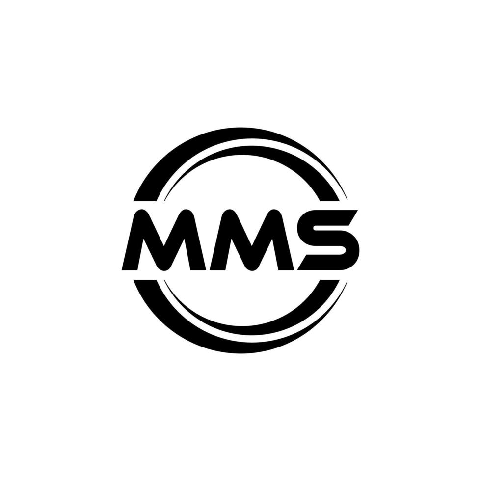 mms brief logo ontwerp in illustratie. vector logo, schoonschrift ontwerpen voor logo, poster, uitnodiging, enz.