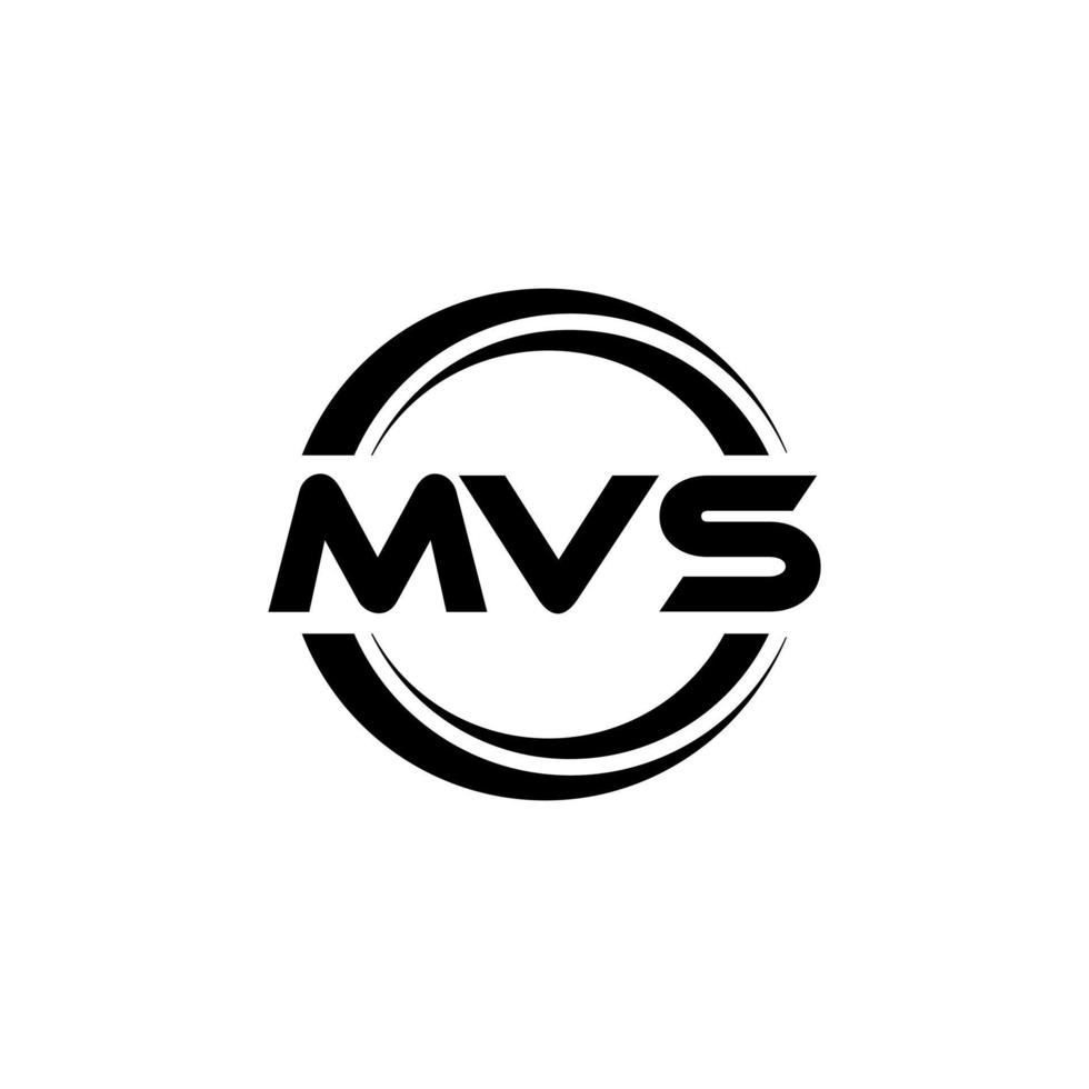 mvs brief logo ontwerp in illustratie. vector logo, schoonschrift ontwerpen voor logo, poster, uitnodiging, enz.