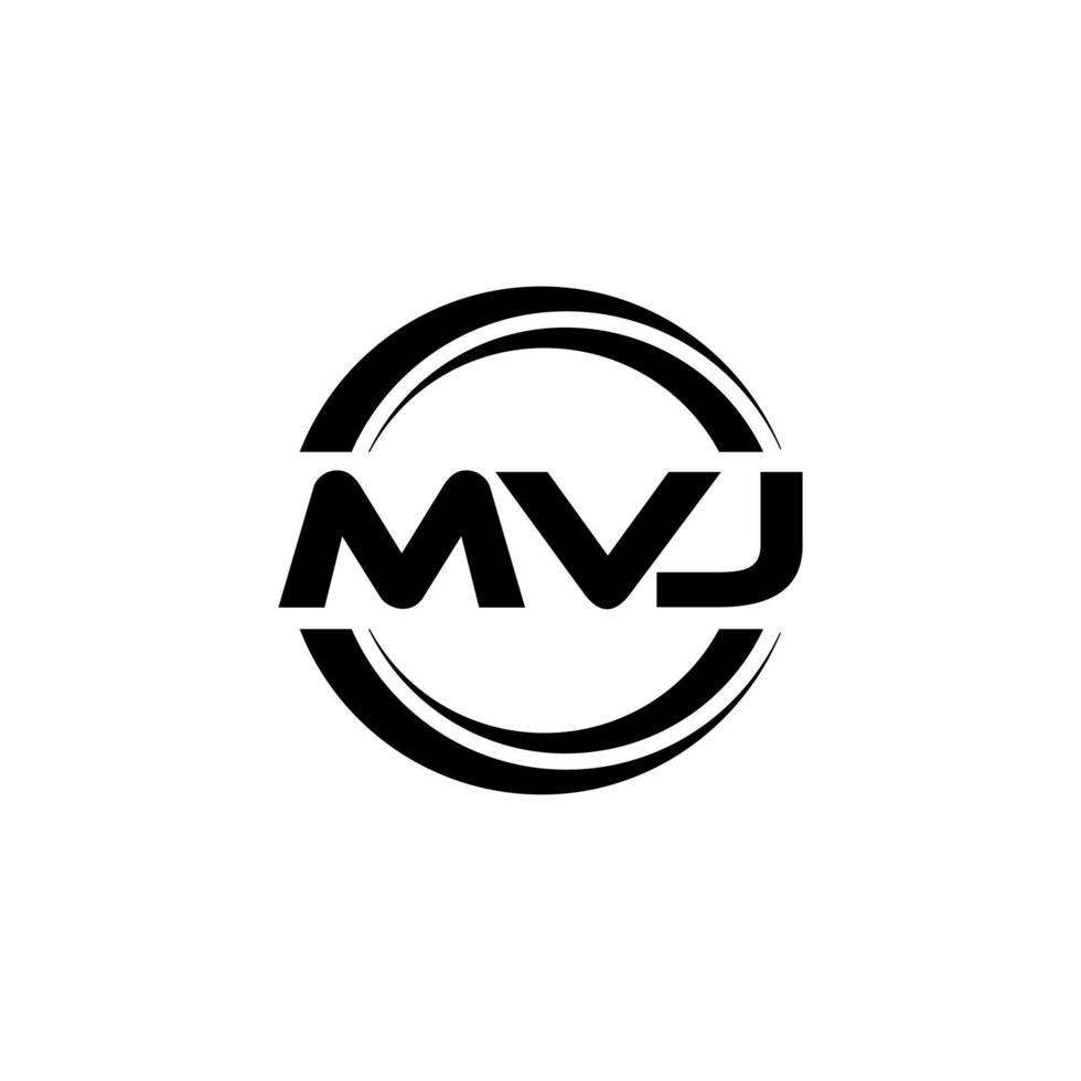 mvj brief logo ontwerp in illustratie. vector logo, schoonschrift ontwerpen voor logo, poster, uitnodiging, enz.