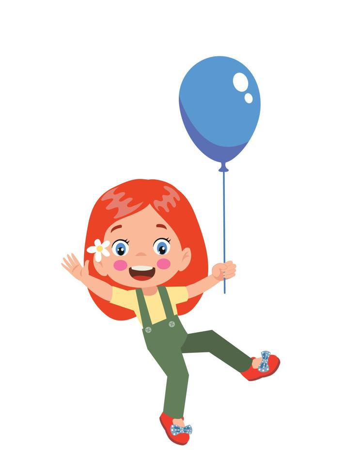 gelukkig kinderen en kleurrijk ballonnen vector