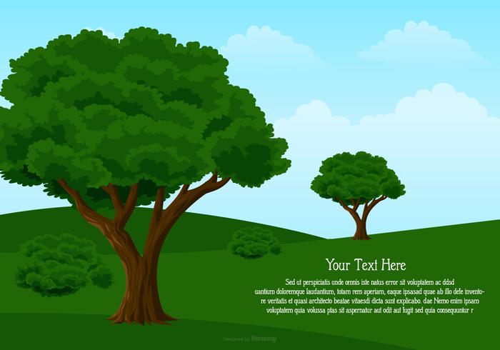 Landschapsillustratie met ruimte voor tekst vector