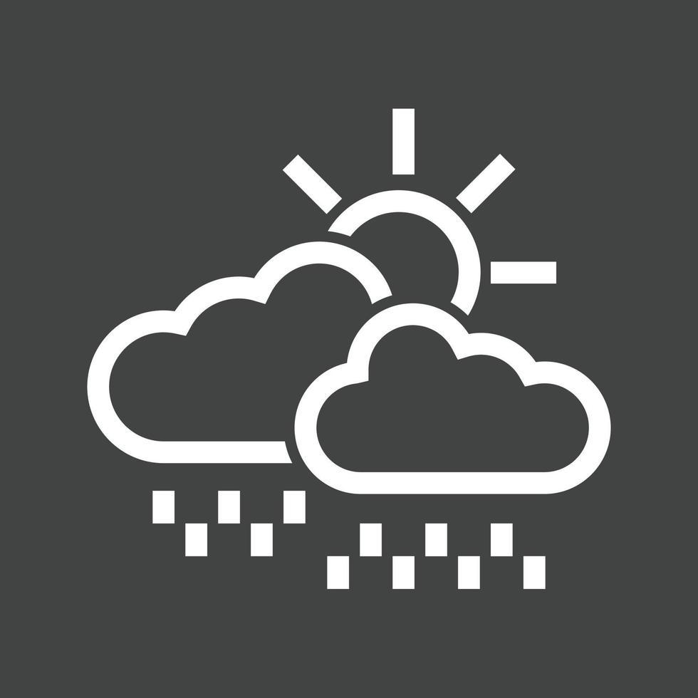 zonnig en regenachtig ik lijn omgekeerd icoon vector