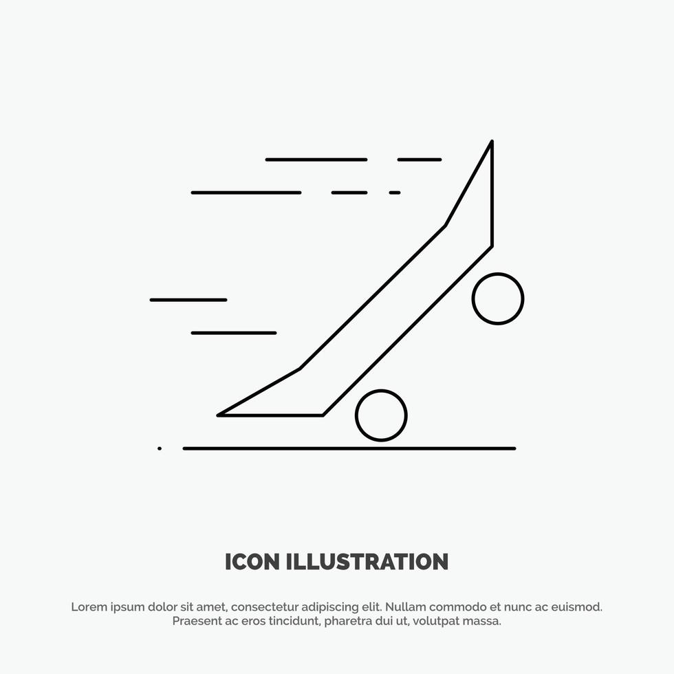 snel rijden rijden skateboard skateboard lijn icoon vector