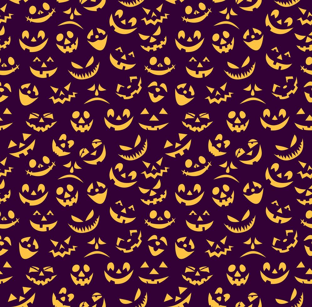 halloween-achtergrond met pompoengezichten vector