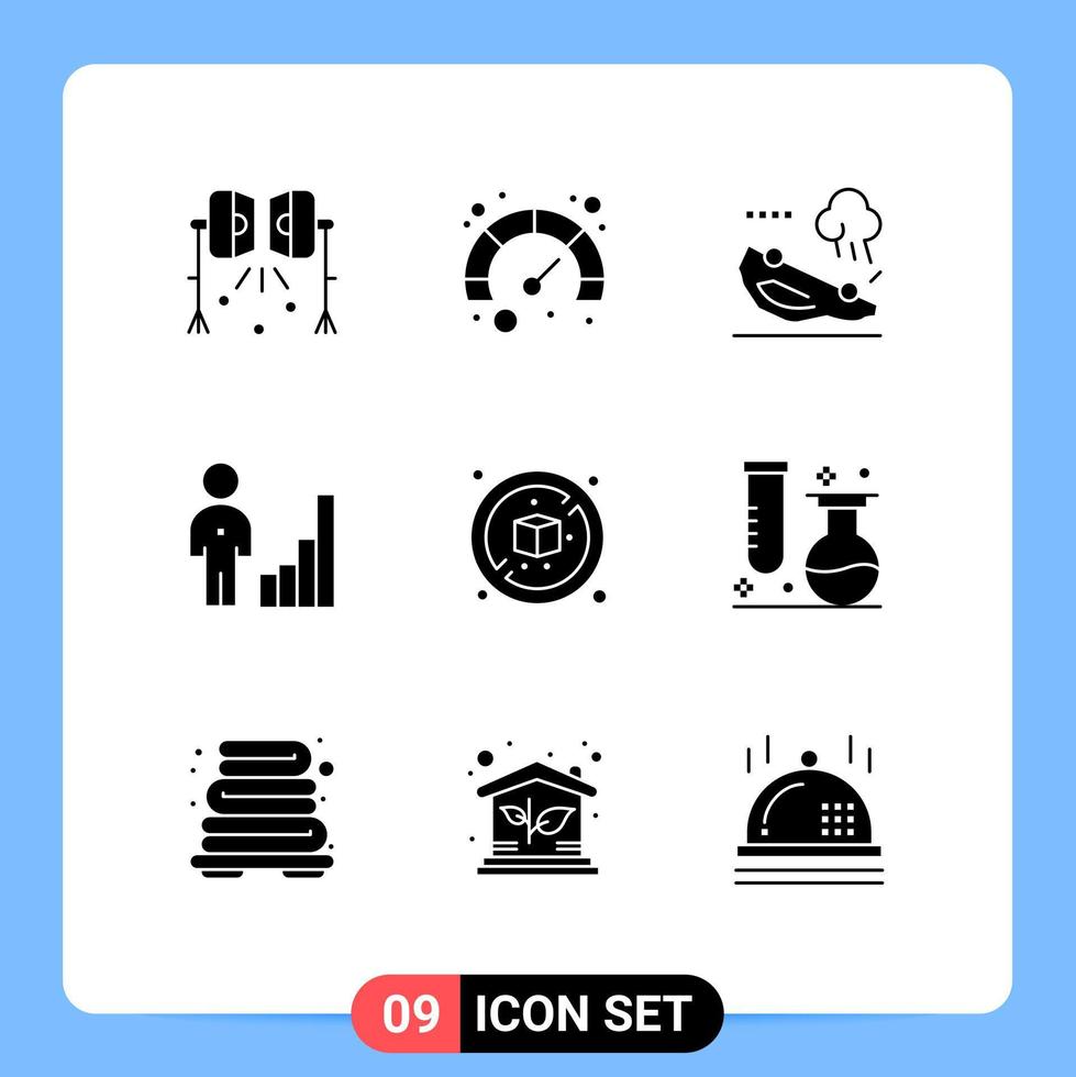 mobiel koppel solide glyph reeks van 9 pictogrammen van Nee diagram ongeluk zakelijke analytics bewerkbare vector ontwerp elementen