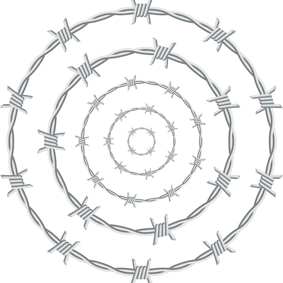 met weerhaken draad vormen een cirkel. vector afbeelding.