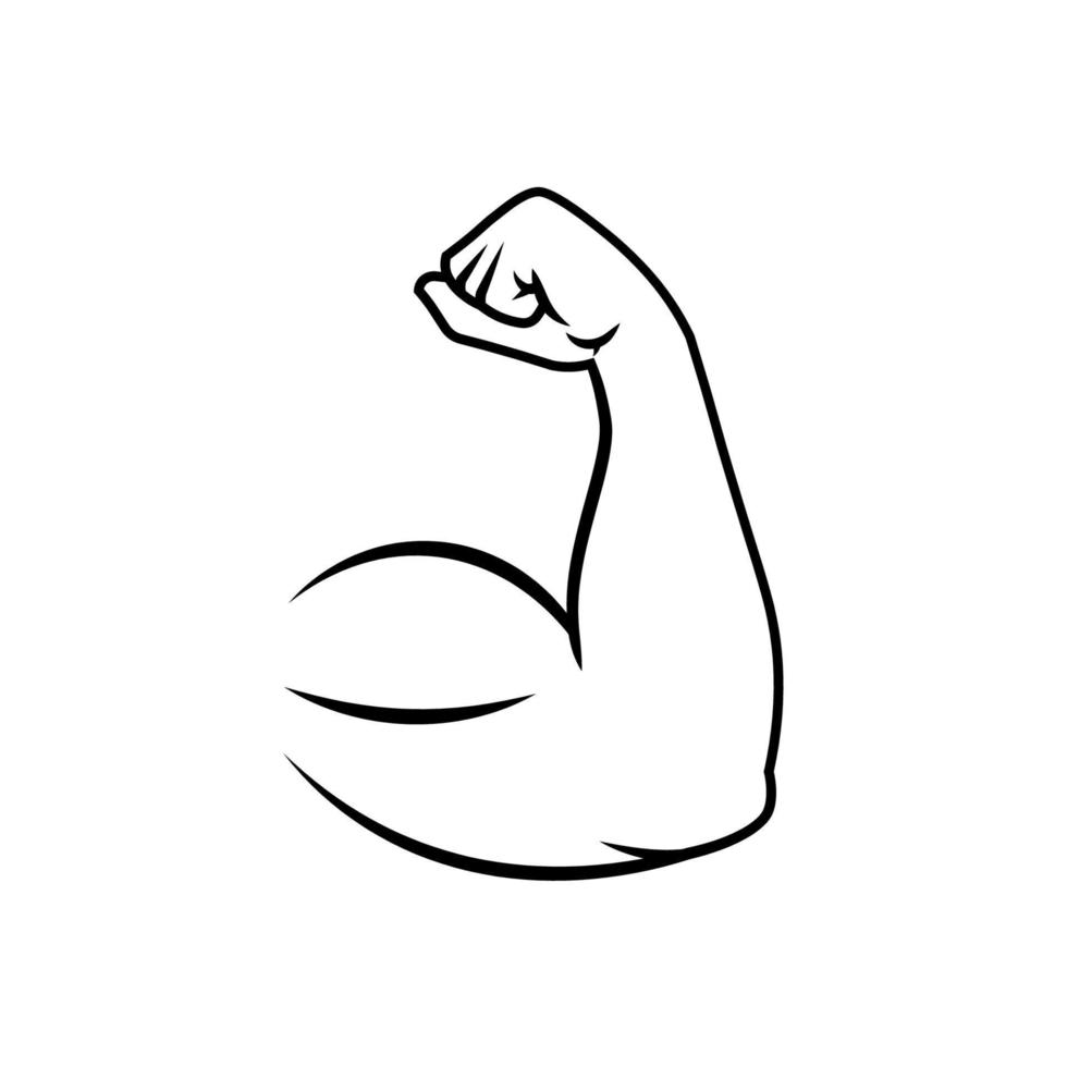 biceps buigen arm lijn kunst vector