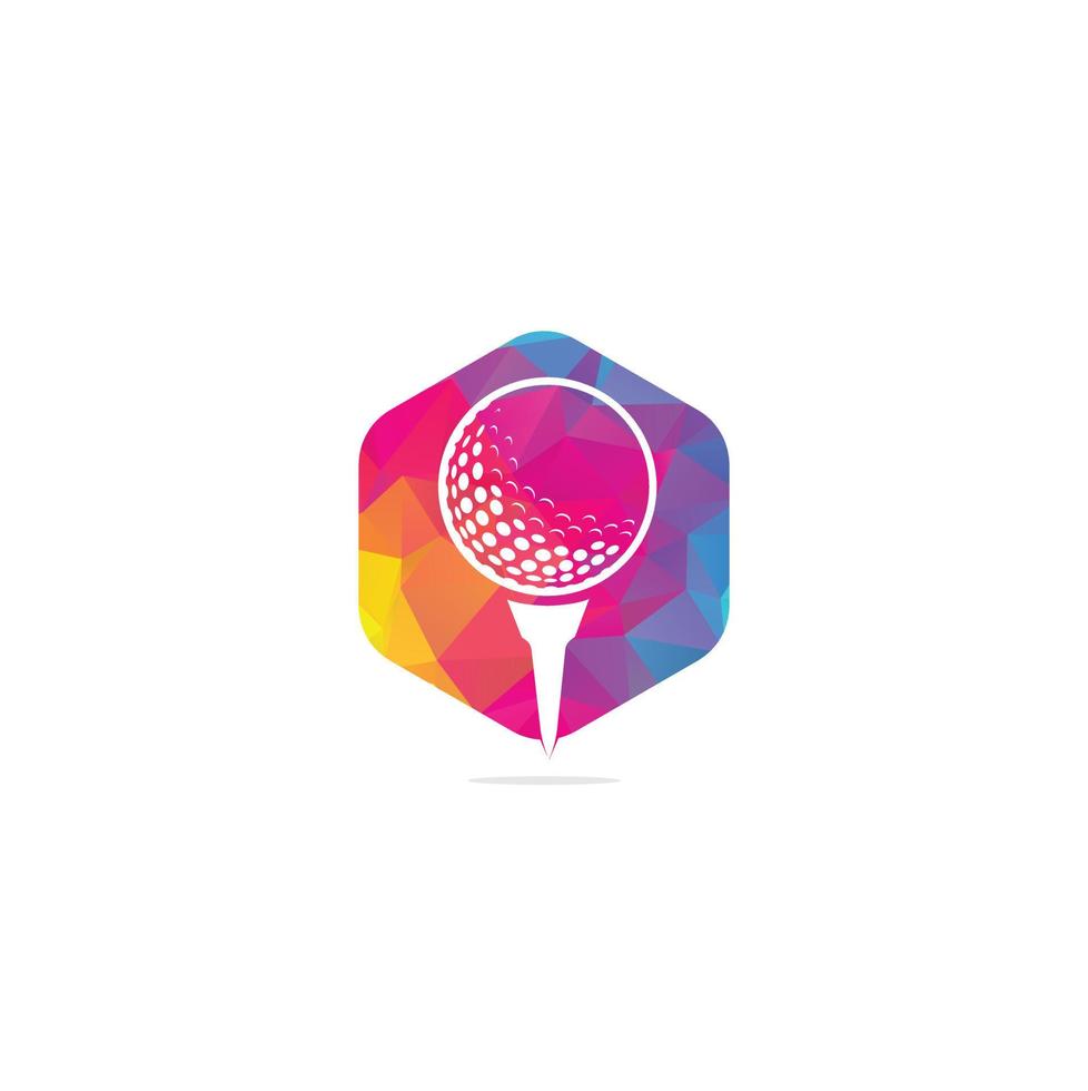 golf bal Aan tee logo geïsoleerd Aan wit achtergrond . vector