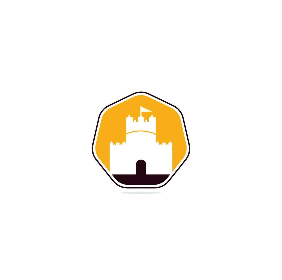kasteel vector logo ontwerp. kasteel toren logo sjabloon vector.
