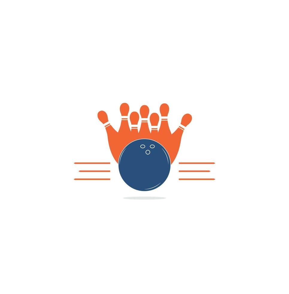 groep van bowling pinnen en bal logo. sport spel concept. logo bowling concept ontwerp. vector