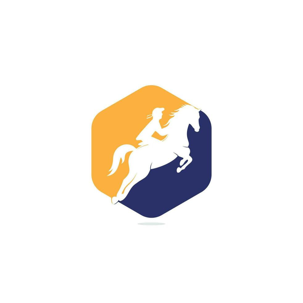 racing paard met jockey logo ontwerp pictogrammen. ruiter sport logo. jockey rijden jumping paard. paard rijden logo. vector