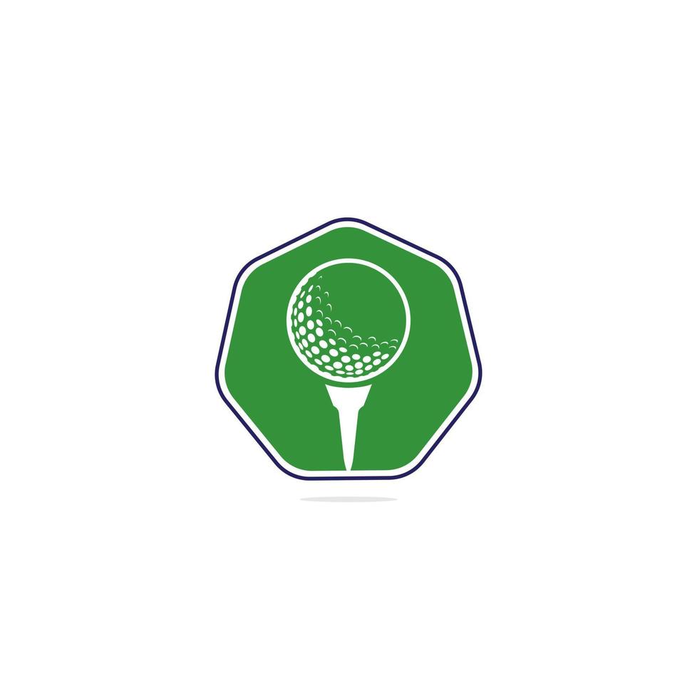 golf bal Aan tee logo geïsoleerd Aan wit achtergrond . vector