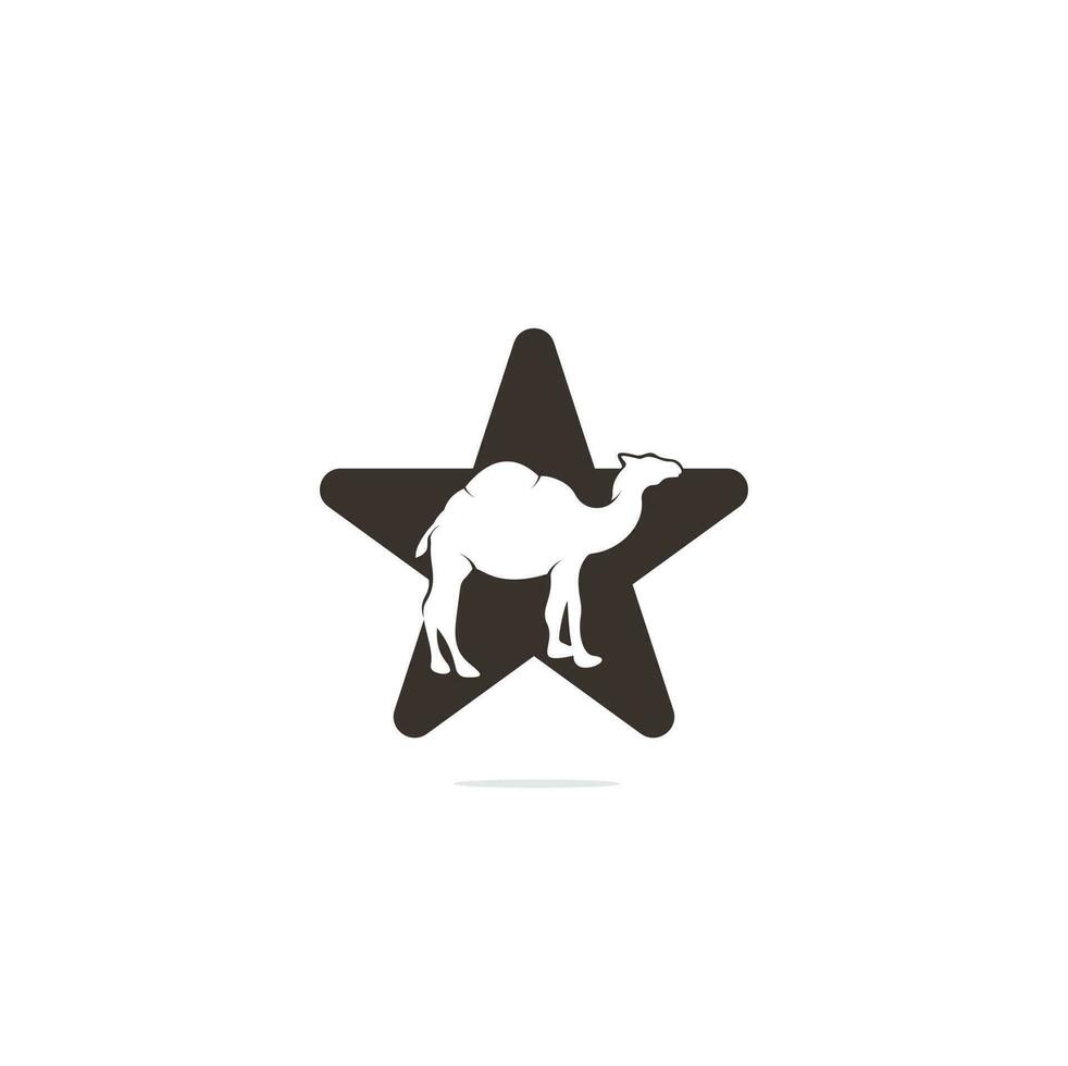 kameel ster vorm concept logo sjabloon vector icoon illustratie ontwerp