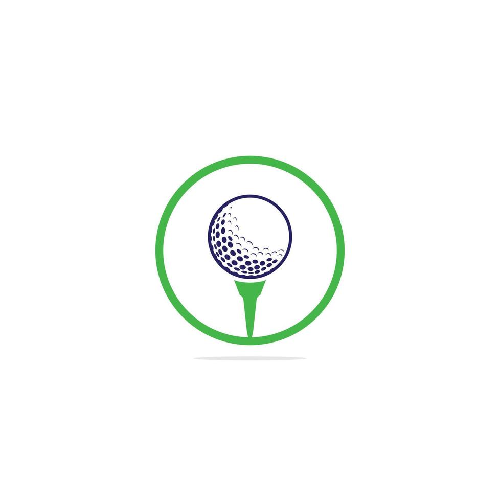 golf bal Aan tee logo geïsoleerd Aan wit achtergrond . vector