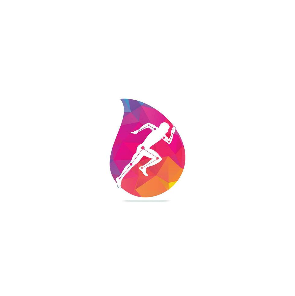 fysiotherapie behandeling laten vallen vorm concept logo ontwerp sjabloon vector met mensen rennen. kleurrijk vector Gezondheid. fysiotherapie kliniek logo. fysiotherapie logo