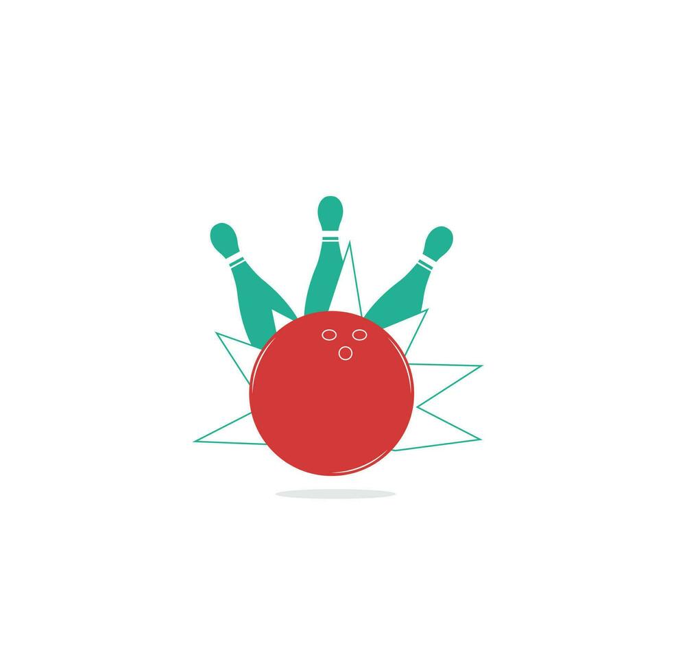 groep van bowling pinnen en bal logo. sport spel concept. logo bowling concept ontwerp. vector