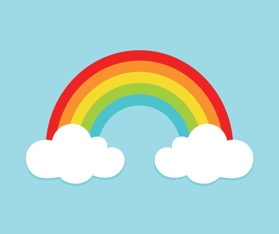 regenboog met wolken geanimeerd icoon vector illustratie