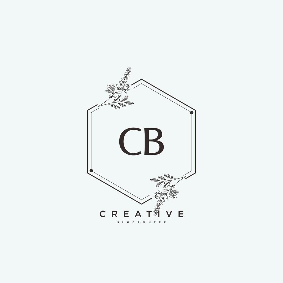 cb schoonheid vector eerste logo kunst, handschrift logo van eerste handtekening, bruiloft, mode, juwelen, boetiek, bloemen en botanisch met creatief sjabloon voor ieder bedrijf of bedrijf.